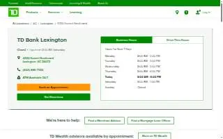 TD Bank of Lexington website