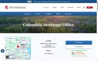 Meridian Bank Mortgage of Columbia website