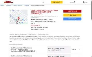 North American Title Loans of Columbia website