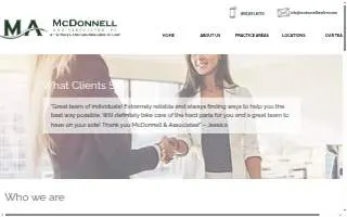 McDonnell & Associates Law Firm website