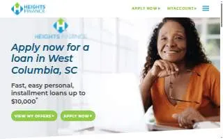 Heights Finance of West Columbia website