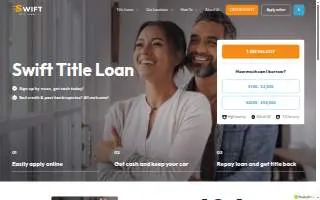 Swift Title Loans of Columbia website