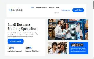 Capdeck Business Loans website