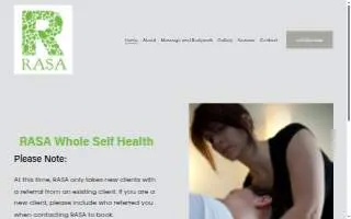 Rasa Whole Self Health website