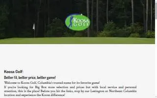 Koosa Golf Northeast website