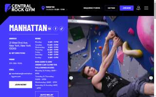 Central Rock Gym of New York website