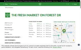 Fresh Market Bakery of Columbia website
