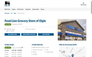Food Lion of Elgin website