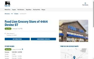 Food Lion Liquor Store website