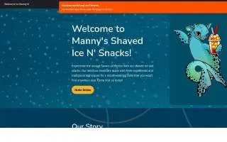 Manny's Shaved Ice N’ Snacks website