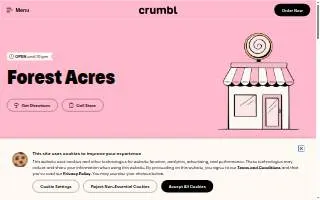 Crumbl of Columbia website