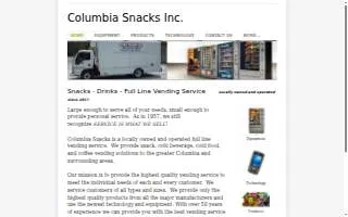 Columbia Snacks Inc website