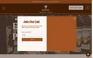 Elwood Prison Wine website