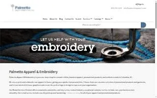 Palmetto Apparel & Embroidery website