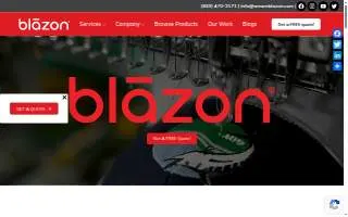 Blazon Apparel + Print website