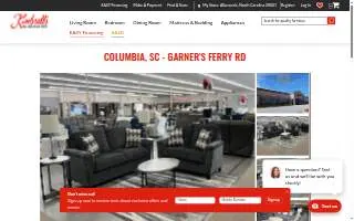 Kimbrell's Furniture of Columbia website