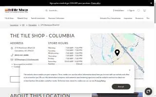 The Tile Shop of Columbia website