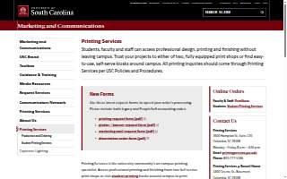 University of South Carolina Printing Services