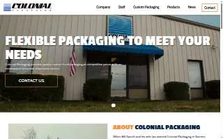 Colonial Packaging website