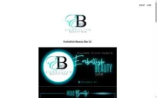 Embellish Beauty Bar SC website