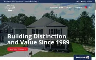 Executive Construction Homes website