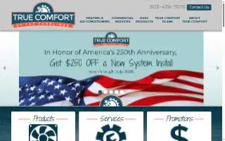 True Comfort of the Carolinas, Inc website