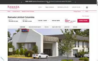 Ramada Limited Columbia website