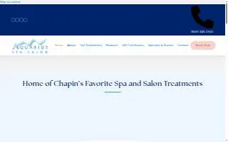 Aquarius Spa & Salon website