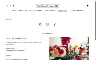 Final Touch Designs of Columbia website