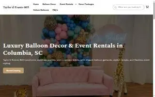 Taylor'd Events 803 website