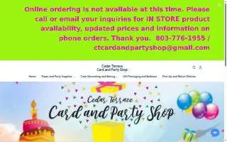 Cedar Terrace Card And Party Shop website