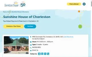 Sunshine House of Charleston website