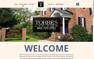 Torres Law Firm of Charleston website