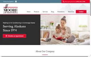 Moore Heating of Anchorage website