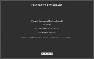 Fast Eddy's Restaurant website