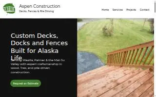 Aspen Construction of Big Lake website