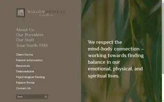 Willow Medical And Wellness website