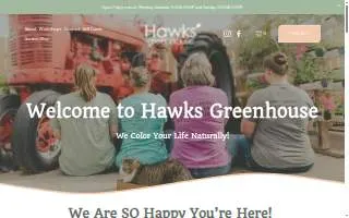 Hawks Greenhouse website