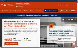 Mr. Appliance of Anchorage website