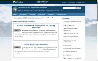 State of Alaska Employment Services website