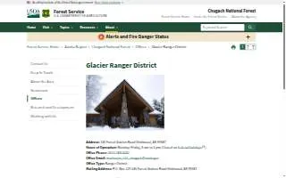 Chugach National Forest Glacier Ranger District website
