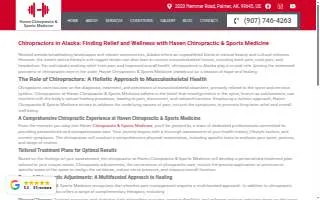Haven Chiropractic & Sports Medicine of Hope website