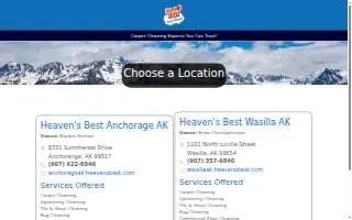 Heaven's Best Carpet Cleaning Wasilla AK website