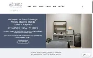 Sama Massage of Lakes website