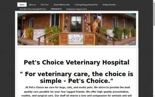 Pets Choice Veterinary Hospital website