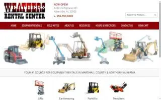 Weathers Rental Center website