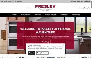 Presley Appliance & Furniture website