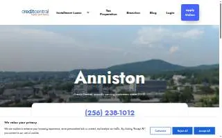 Credit Central of Anniston website