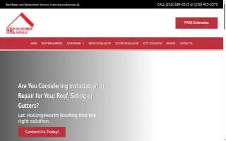 Hollingsworth Roofing LLC of Anniston website