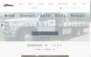 Brad Stovall Auto Body Repair website